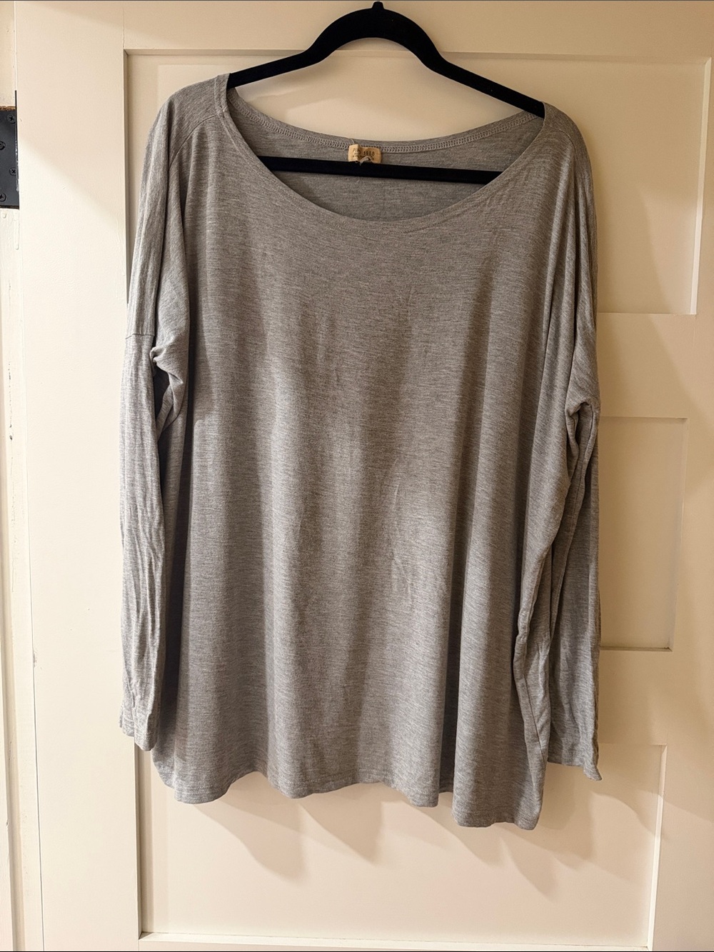 Piko 1988 Women's Long-Sleeve Scoop Neck Top - Light Gray